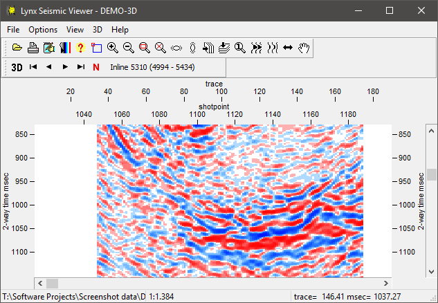 Seisview 3D inline screenshot